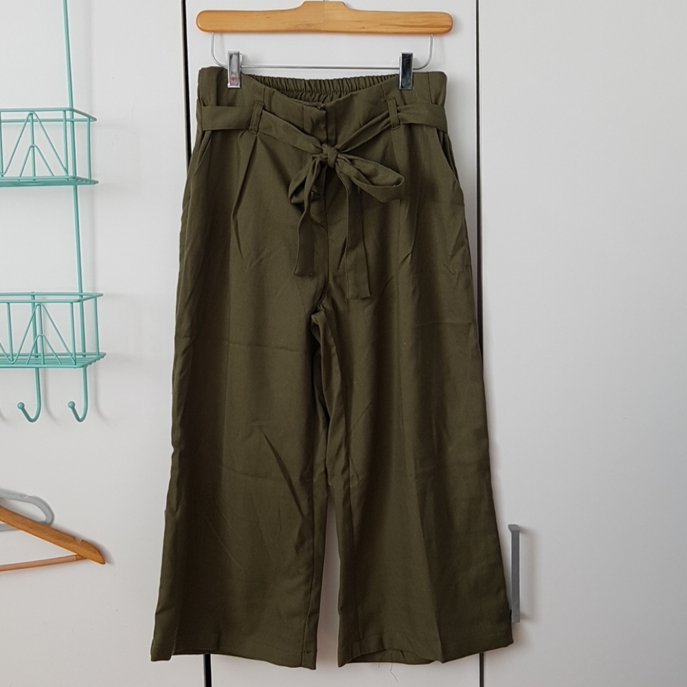 Olive wide leg pants